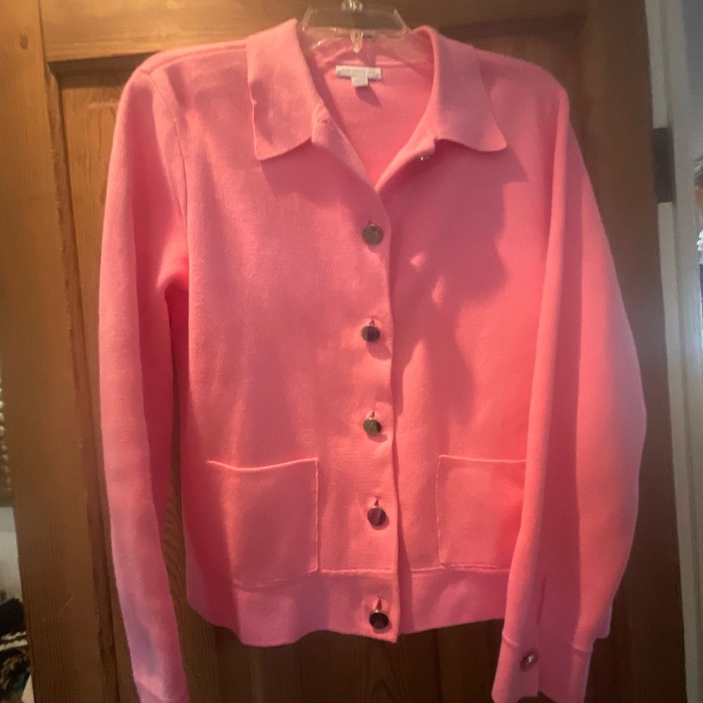 Charter Club Vibrant Pink Button-Up Cardigan
